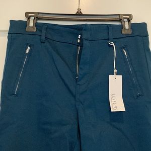Blue sateen dress pants. New with tags